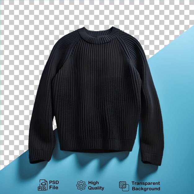 PSD maglione nero unisex su sfondo trasparente file png