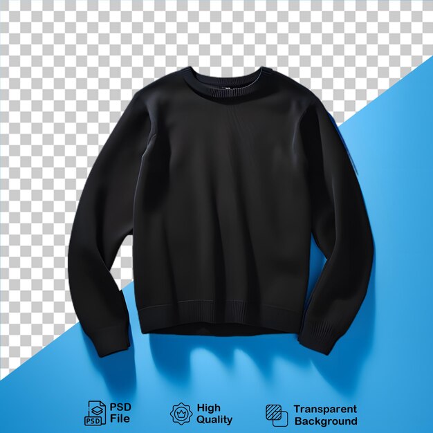 PSD maglione nero unisex su sfondo trasparente file png