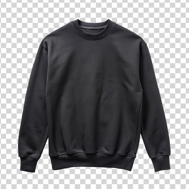 Black sweatshirt isolated on transparent background