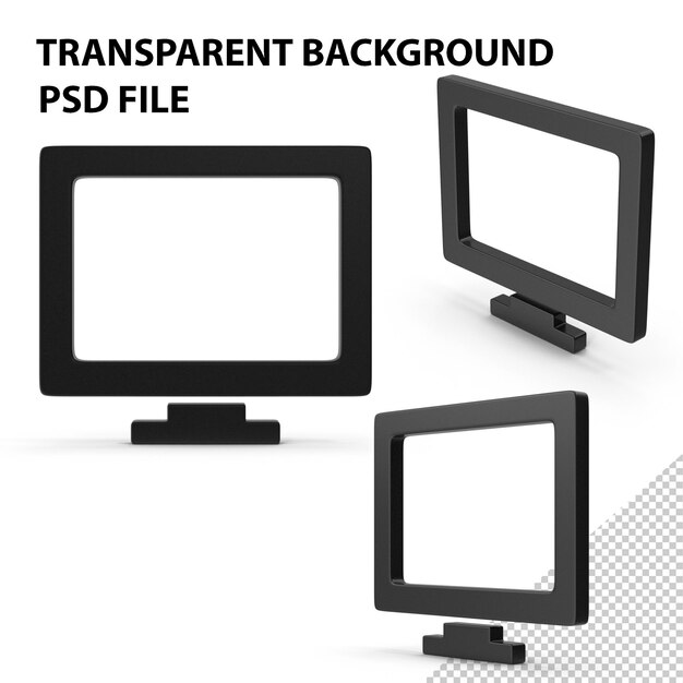 Black Symbol Monitor PNG