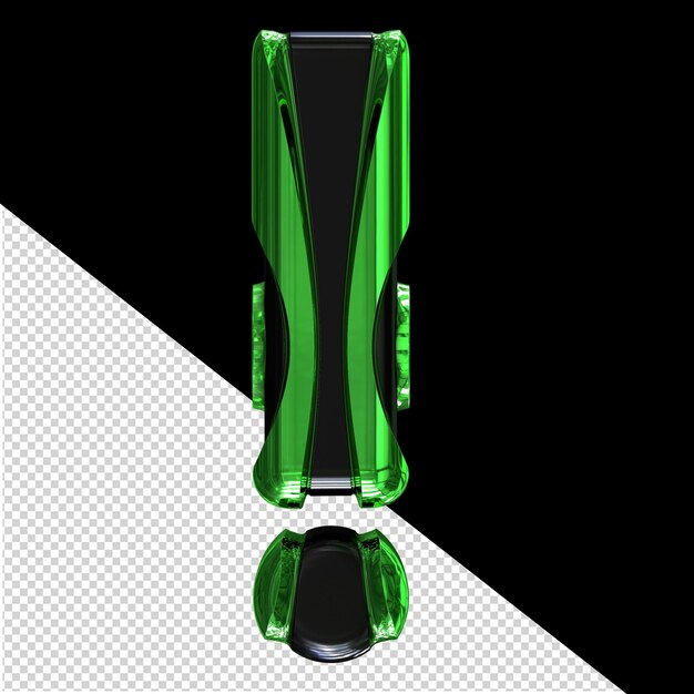 PSD black symbol with green vertical straps