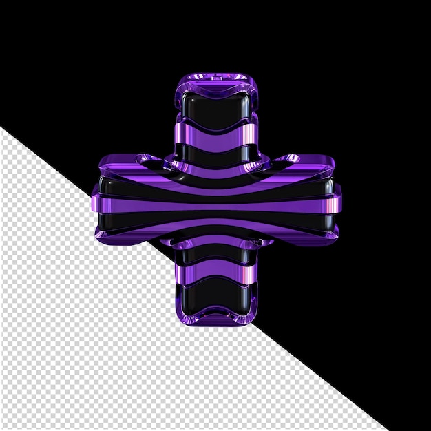 PSD black symbol with purple 3d straps