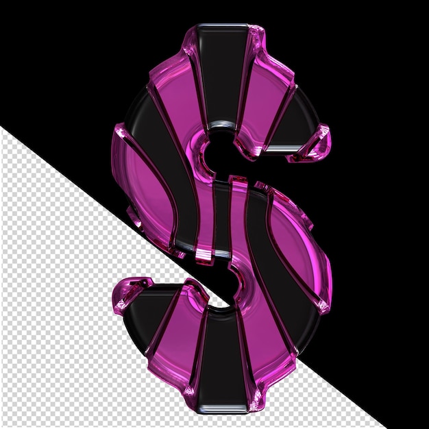 PSD black symbol with purple vertical straps