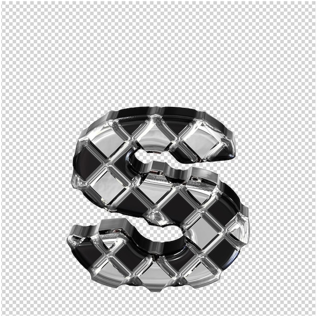 Black symbol with silver rhombuses letter s