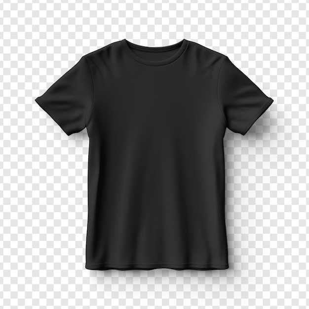 T-shirt nero mockup retro vista su sfondo trasparente psd