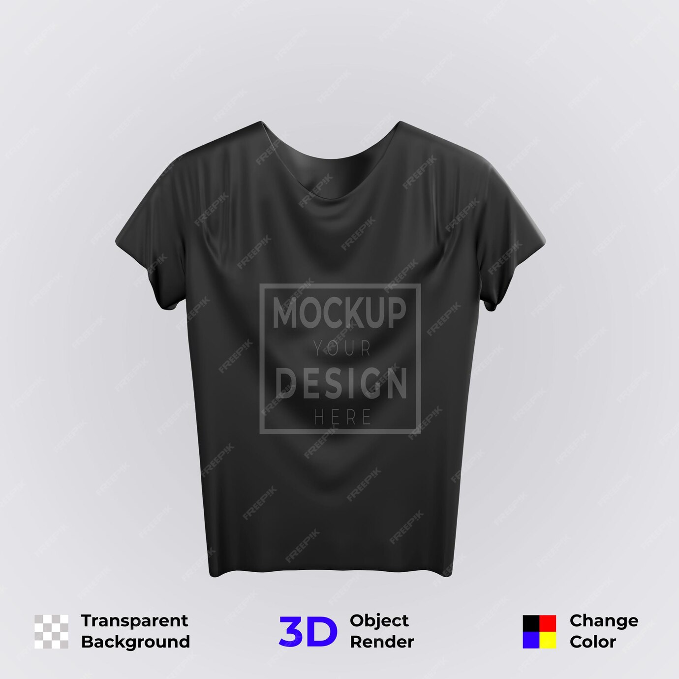 Premium PSD | Black t-shirt mockup. easy to change color and ...