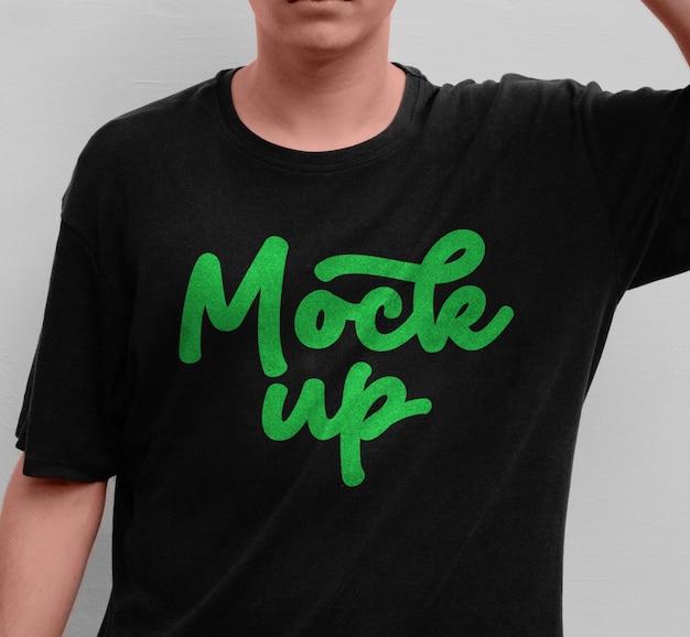 Black T-shirt Mockup for men, Young Model t shirt mockup