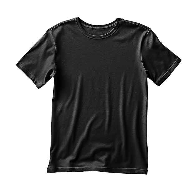 PSD black t shirt mockup on transparent background created with generative ai