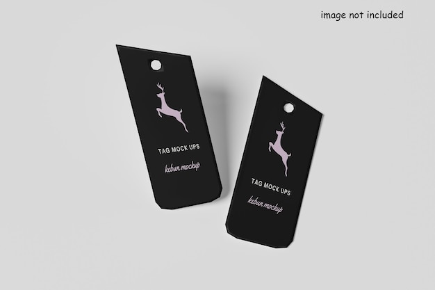 Black Tag Mockup with Deer Logo