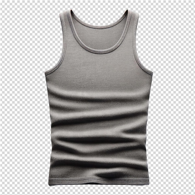 PSD a black tank top with a silver band on it