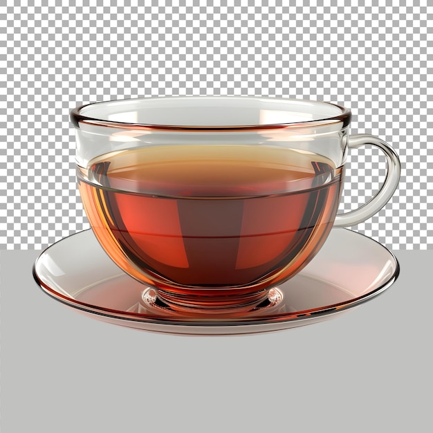 PSD black tea cup on transparent background ai generated