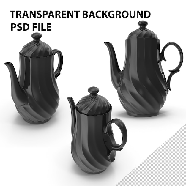 PSD Чёрный чайник пнг