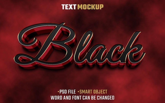 black text effect 3d text font effect
