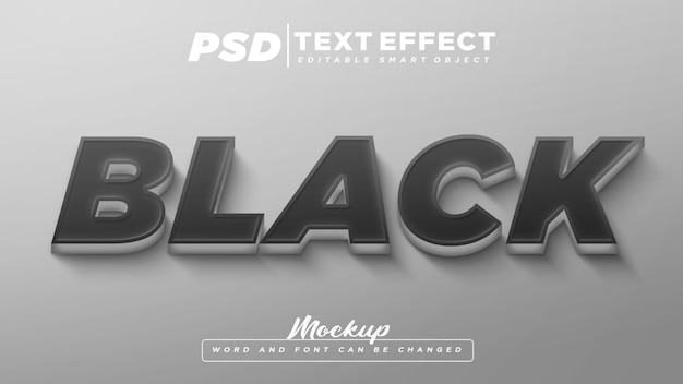 PSD mockup di testo modificabile con effetto testo nero