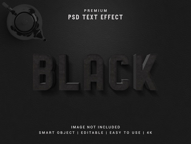 PSD black text effect mockup.