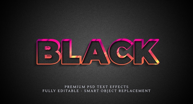 Black text style effect , text effects
