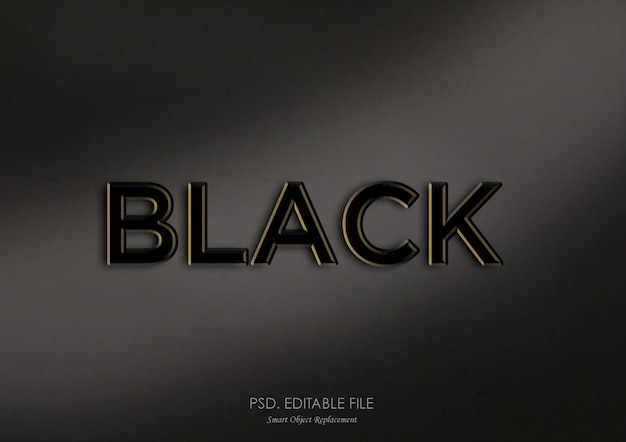 Black texture 3d text effect