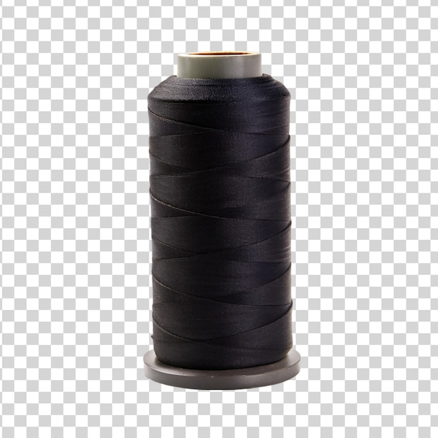Black thread isolated on transparent background