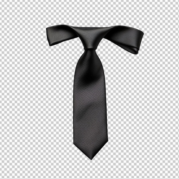 PSD cravatta nera isolata su sfondo trasparente