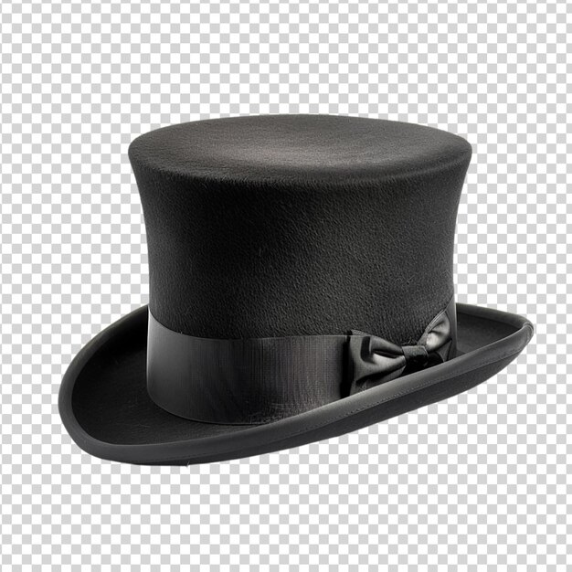 PSD black top hat isolated on transparent background