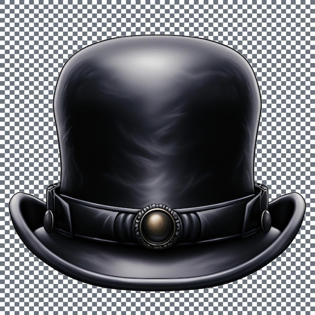 PSD black top hat isolated on transparent background