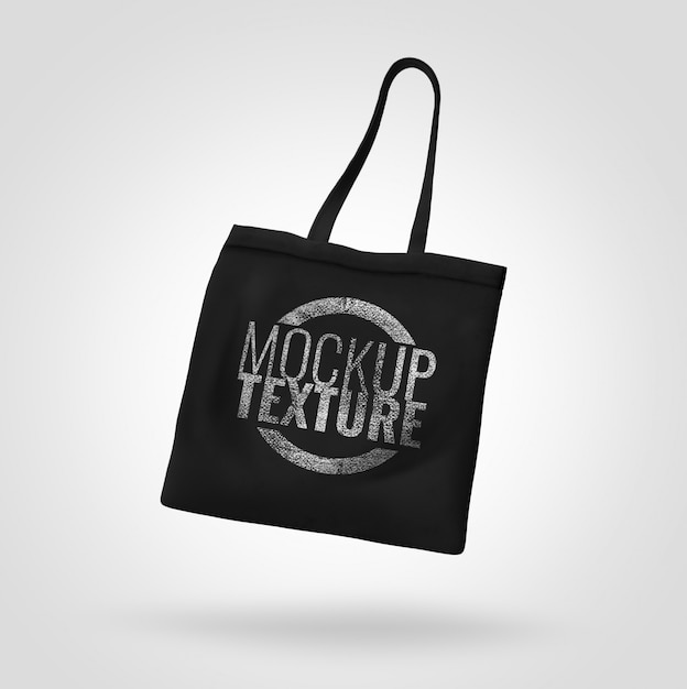 Black tote bag mockup