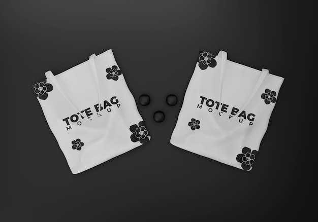 PSD black tote bag mockup