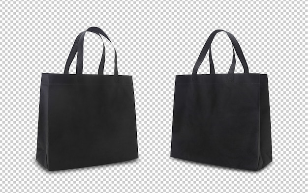 Black tote shopping bags mock-up