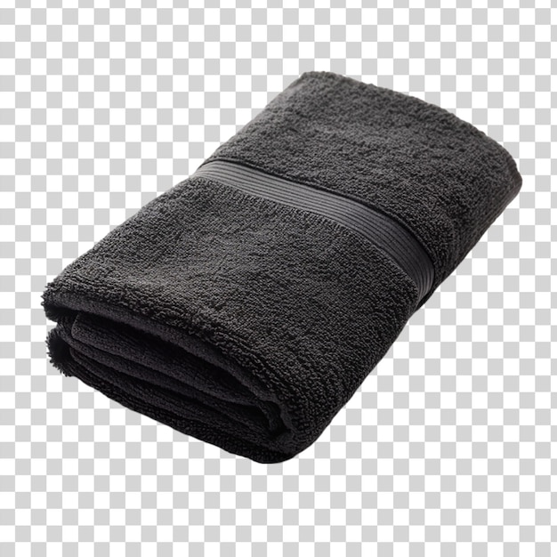 PSD black towel isolated on transparent background