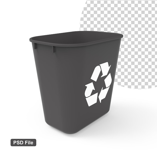 PSD black trash can background transparent