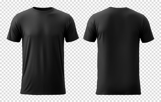 Premium PSD | Black tshirt mockup front and back view