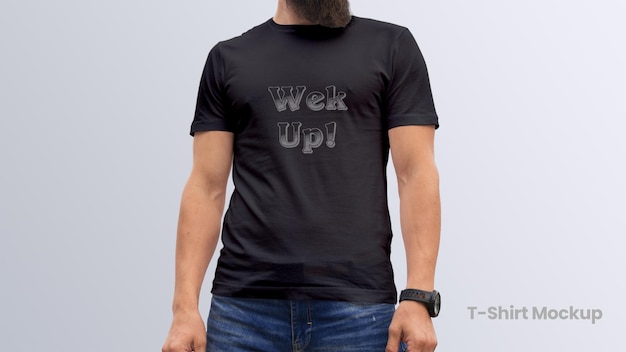 Black tshirt mockup for man