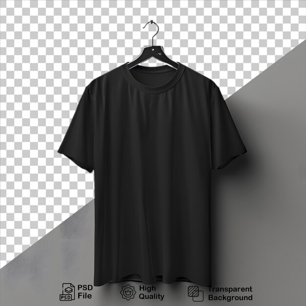 PSD 灰色の背景の黒いtシャツのモックアップに png ファイルが含まれます