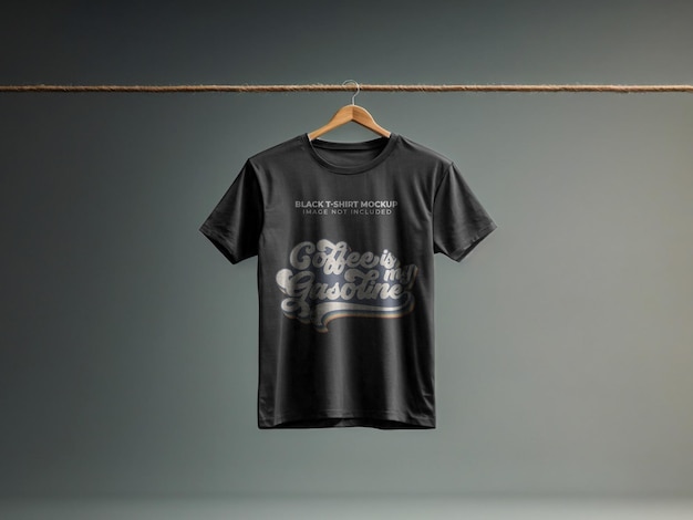 Black tshirt mockup psd format 02