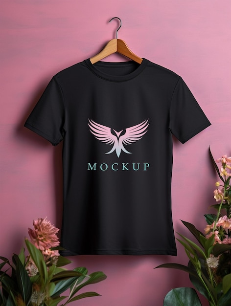 Black Tshirt mockup PSD