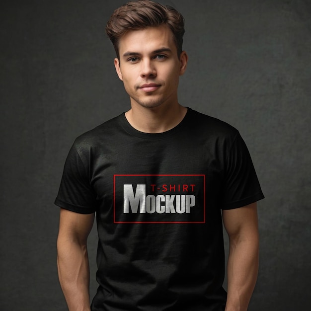 黒いTシャツのモックアップテンプレート