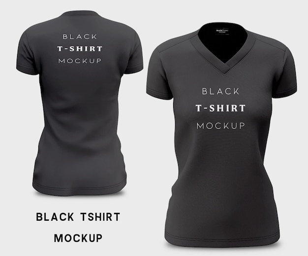 black tshirt presentation your design mockup