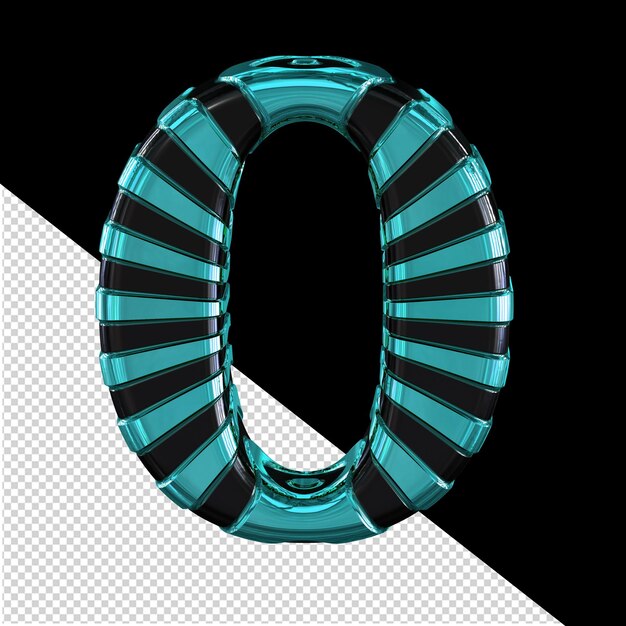 PSD black and turquoise symbol letter o