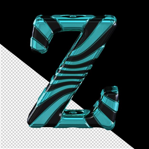 PSD black and turquoise symbol letter z