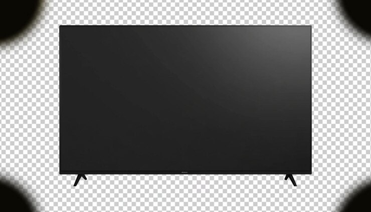 Черный LCD телевизор на прозрачном фоне