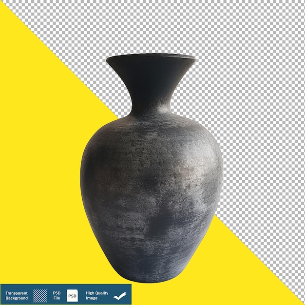 PSD black vase for sale with white background stylish home decor transparent background png psd