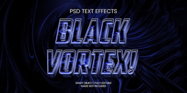 PSD effetto testo vortex nero