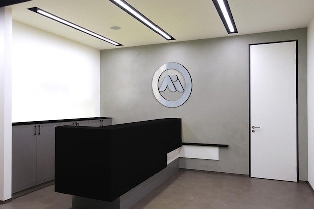 Black Wall Office Mockup