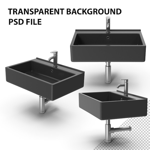 PSD black wash basin png