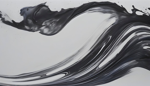 PSD black wave oil painting using brush technique