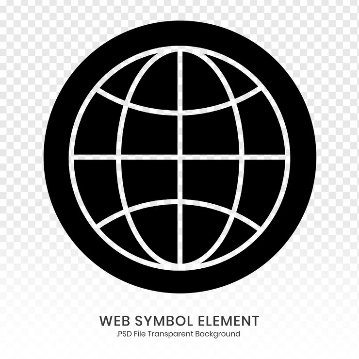 PSD ブラック・ウェブ・シンボル・グローブ・アイコン psd ファイル 透明な背景