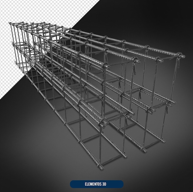 PSD a black and white 3d image of a metal structure