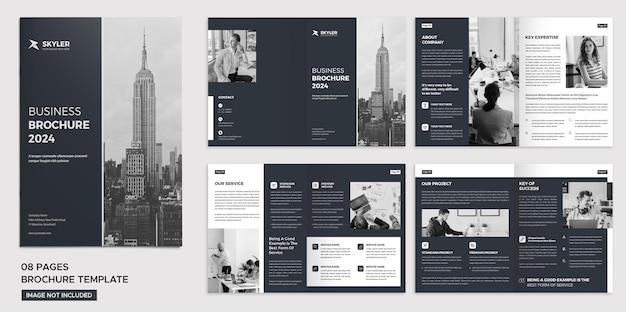 PSD black and white brochure template