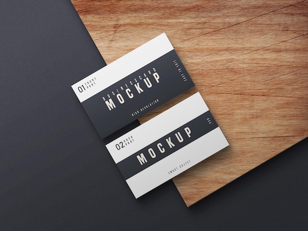 PSD black and white business card mockup design