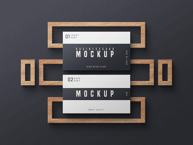 Black and white business card mockup design